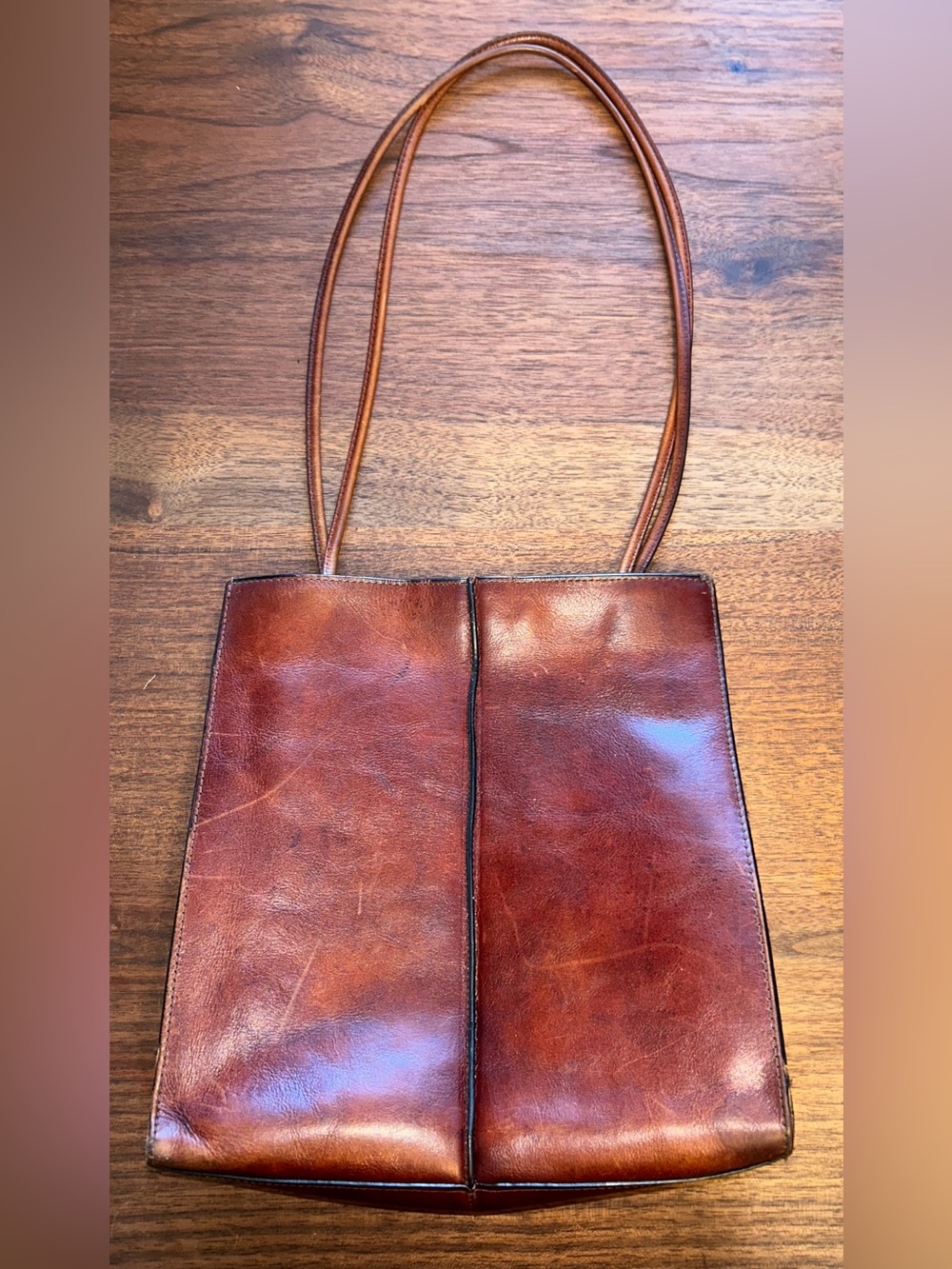 Vintage Pelle Studio Wilsons Italian Leather Structured Tote Bag 1990s Y2K